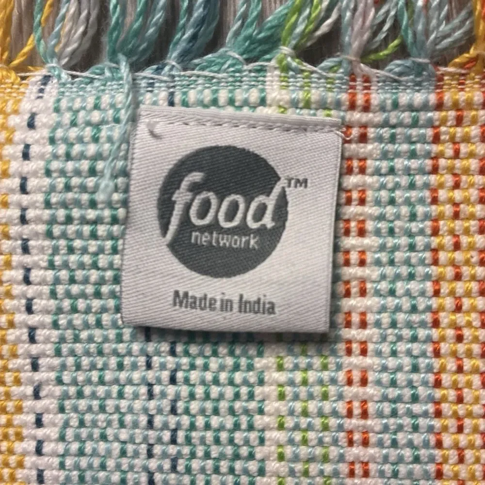 5 Food Network Placemats Woven Multicolor Stripe w/ Fringed Cotton Kohls 17